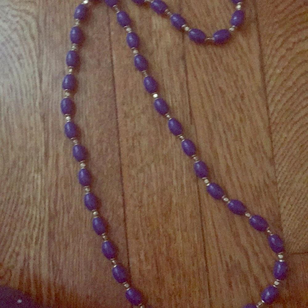 Blue and gold long necklace